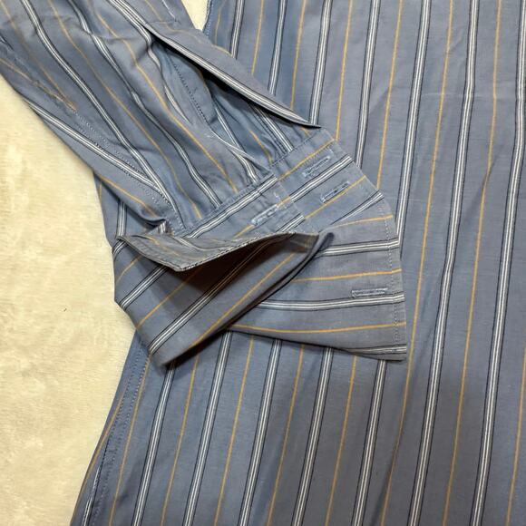 Yves Saint Laurent Blue Button Up Shirt sz 15.5 (34-35) Stripe Shirt - Picture 10 of 10